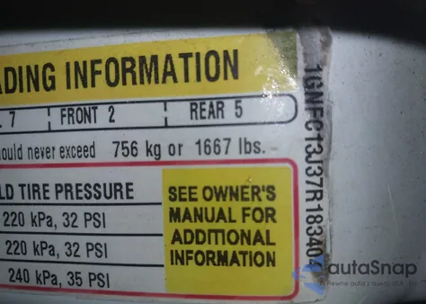 2007 Chevrolet Tahoe Lt из США, поврежденный, VIN 1GNFC13J37R183404